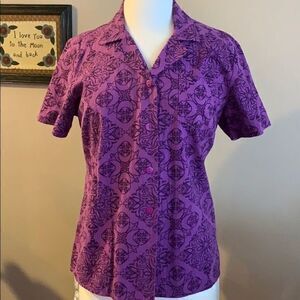 Nwot, Basic Editions Purple Paisley Top, L…